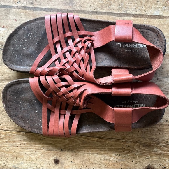 Merrill district Mahana blackstrap women’s redwood woven leather sandal size 9 - Picture 3 of 7